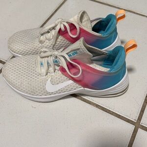 Nike Kids White and Pink Sneakers